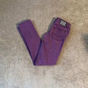 Vans Purple Skater Skinny Jeans Low Rise Juniors Sz 7 (30x32)